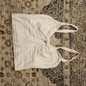 White Abercrombie and Fitch cropped white baby doll tank top